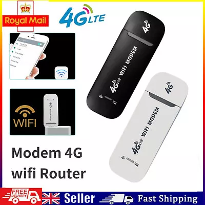 Unlocked 4G LTE WIFI Wireless USB Dongle Mobile Broadband Modem SIM Card Black • £8.88