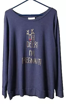 Motherhood Maternity Size XL Oh Deer I'm Pregnant Graphic Shirt Longsleeve GUC • $13.99