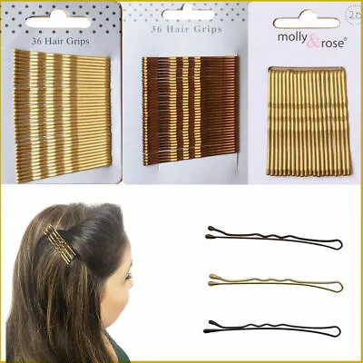 Hair Pins Kirby Bobby Waved Clips Brown Black Grip Salon Styling Clamp Bob Clasp • £3.49