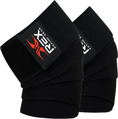 Knee Wraps Weight Lifting Runners Gym Straps Guard Pads Sleeves Power Lifting • £7.99