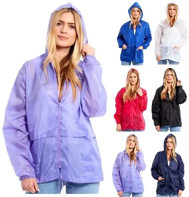 Mens Womens Unisex Raincoat Ladies Shower Rain Kagoul Parka Hooded Jacket Coat • £7.99