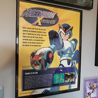 Framed Retro 2001 CAPCOM MegaMan X Xtreme  Ad/poster GBC Video Game Wall Art • $29