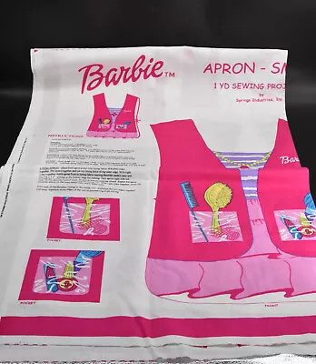 VTG 2001 Barbie Fabric Cut And Sew Apron Smock Sewing Project 1 YD UNCUT • $12