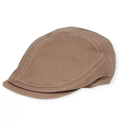 STETSON All American Mens Flat Cap S/M Gatsby Cabbie Driving Newsboy Hat Brown • $14.99