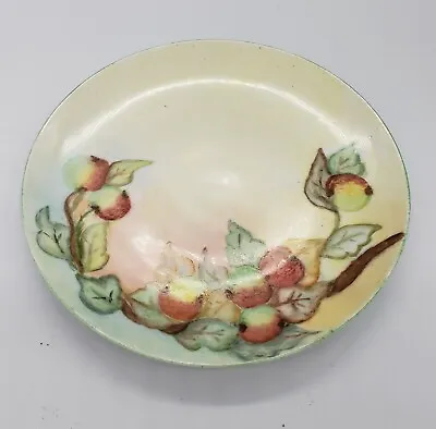 Vintage Hand Painted Porcelain Plate Fruit Leaves Artist Signed 6.5  Round • $8.95