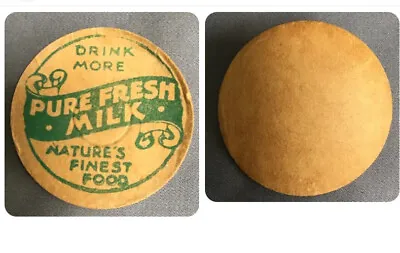 Vintage Cardboard Milk Bottle Top Cap Drink More Pure Fresh Milk Nature’s Finest • £2.50