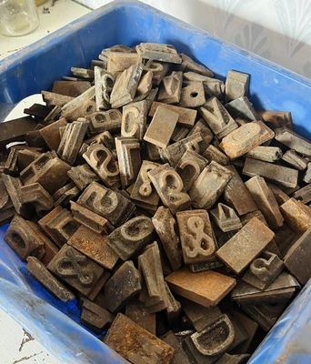 £85 • Buy Job Lot Of Vintage Metal Letterpress / Typeset Blocks