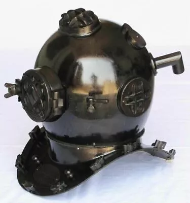 18 U.S Navy Mark V Black Brass Iron Diving Sea Scuba Divers Helmet Replica Item • $309.07