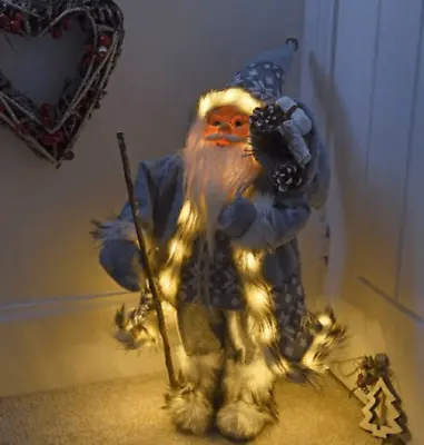 Christmas Decoration InLit LED Father Christmas Grey Large 45cm • £27.99