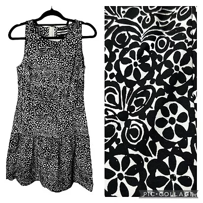 Banana Republic X Marimekko Dress Size 6 Black & White Graphic Print Drop Waist • $33.20
