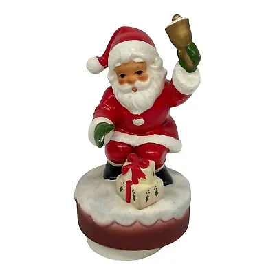 Vintage Christmas Santa With Bell & Gifts Revolving Music Box Jingle Bells Japan • $22.46