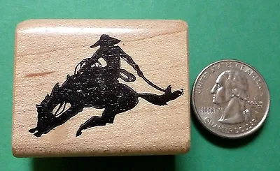 Bronco/Cowboy Wood Mounted Rubber Stamp Rodeo/Horse Theme • $4.50