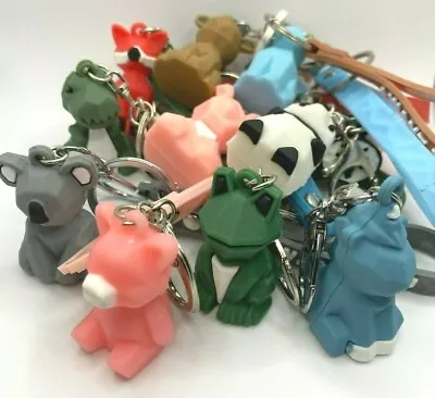 Geometric Animal Keychain Lot - Cute 3D Keychains - 1.5 Inch Animal Figures • $4.45