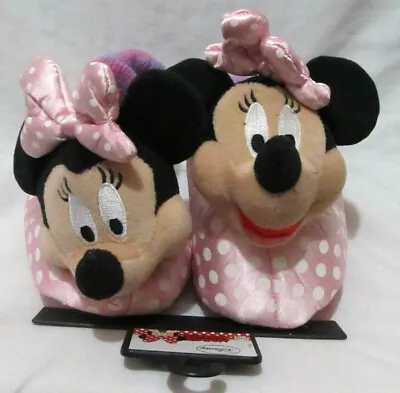 Disney Minnie Mouse Plush Polka Dot Slippers Toddler Girls Size 11-12 • $8