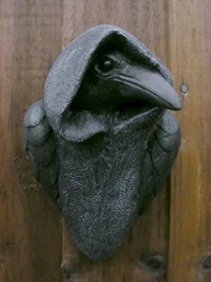 Hooded Crow Wall Hanging Plaque ~ Quirky Art Sculpture By Firky ~ Garden Stone • £15.95