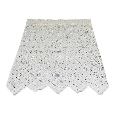 Vintage Style Crochet Valance Lace One Panel Curtain Victorian Floral 57.5”x35” • $19.49