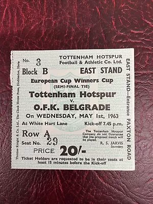 £30 • Buy Tottenham Hotspur V O F K Belgrade Semi Final European Cup Ticket