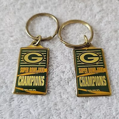 Pair Vintage 1996 NFL Green Bay Packers Super Bowl Champions XXXI Keychains USA • $15.25