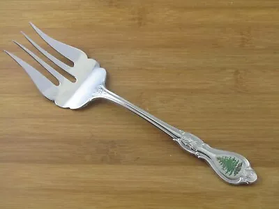 Wallace Stainless SPODE CHRISTMAS TREE Cold Meat Fork 8 3/4  VGC Cream Flatware • $19.89