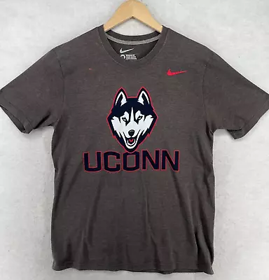 UCONN HUSKIES Shirt Mens M NIKE UNIVERSITY OF CONNECTICUT Regular Fit Gray • $8