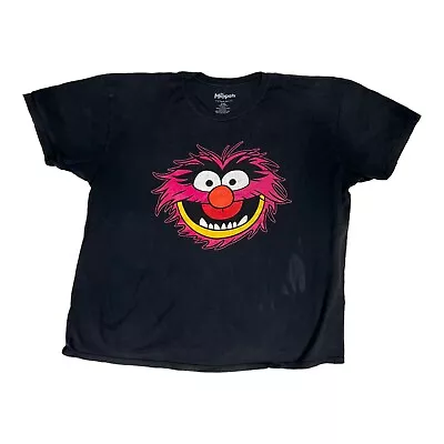 Vintage Animal Muppets T-Shirt Size 2XL Black Sun Faded Distressed • $14