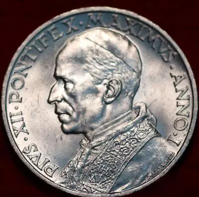 Uncirculated 1939 Vatican City 5 Lire Silver Foreign Coin • $0.99