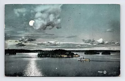1907 UDB Postcard Muskoka Lakes Ontario Moonlight Over Muskoka Lake Steamer Ship • $14.83