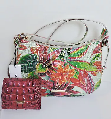 £406.01 • Buy Brahmin Shayna Utopia Melbourne Leather CrossBody Rose Ombr Veronica Wallet NWT