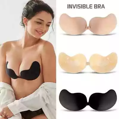 £3.89 • Buy Strapless Silicone Push Up Bra Backless Self Adhesive Invisible Lace Stick On GB