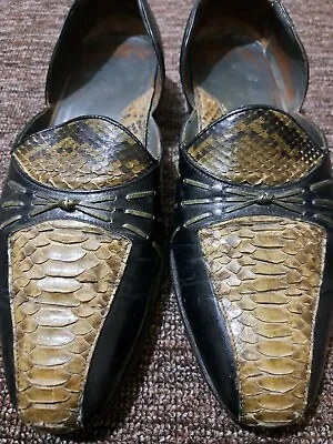 Real Snake Skin And Leather Shoes UK Size 9 • £149.99