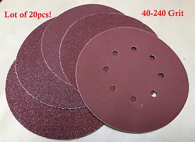 Sanding Discs-20pc 7  Hook & Loop Backing 40-240 Grit • $23.95