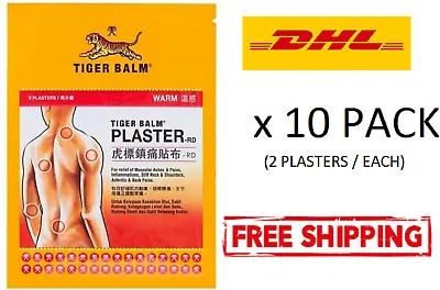 10  X Tiger Balm Plaster RD Relief Muscular Aches Stiff Neck EXPRESS SHIPPING • $73.80