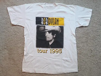 BOB DYLAN Vintage 95 European Tour T Shirt L Folk Blues Neil Young Single Stitch • £118.80