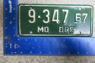 MIssouri License Plate Tag 1967 67 Motorcycle 9-347 9347 (AYCF) • $94.49