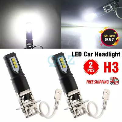 2pcs H3 160W 12000LM LED Car Headlight Conversion Globes Bulbs Beam 6500K White • $17.36