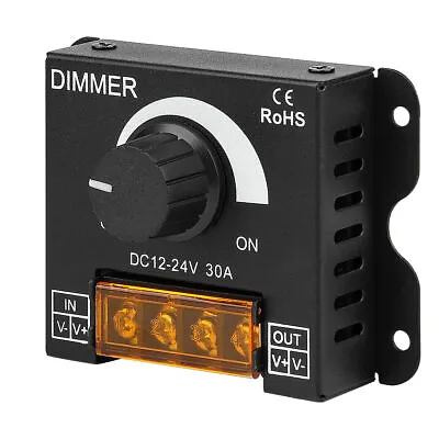 LED Light Strip Dimmer PWM Dimming Controller Knob ON/Off Switch DC 12V-24V 30A • $10.99