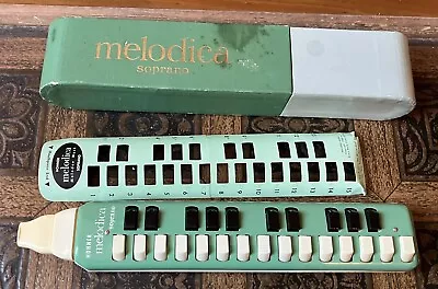 Vintage HOHNER Melodica Soprano Green Musical Instrument W/Box & Mask • $75