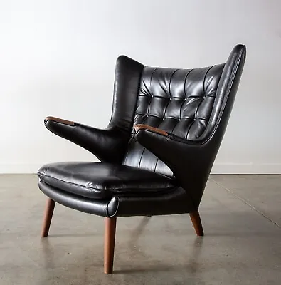 Hans J. Wegner Papa Bear AP19 Chair By A.P. Stolen Denmark Leather And Teak • $21000