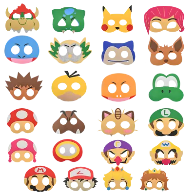 Super Mario Bros Felt Mask Fancy Dress Face Masks Party Movie Costume Decor Kids • £2.89