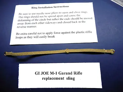  GI Joe  M1 Garand Rifle Replacement Sling W/Brass Rings • $4.50