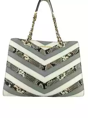 Michael Michael Kors Women's Susannah Snakeskin Large Leather Bag Ivory/Multi • $89