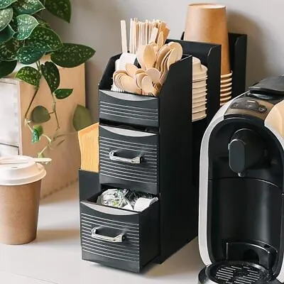 Coffee Station Condiment Accessory Caddy Stand Pod Organiser Cup Storage Holder • £22.95