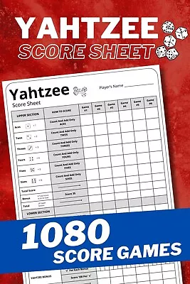 Yahtzee Score Pads: 1080 Score Games For Scorekeeping. (Large Print Yahtzee Scor • $19.99