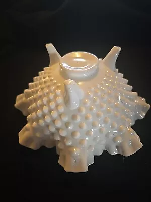 Milk Glass Hobnail Candy Dish With Legs • $0.99