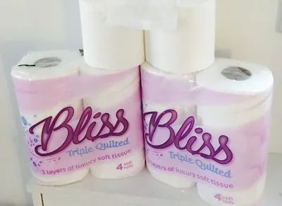 40 Rolls Of Soft Strong 3 Ply Embossed Quilted Toilet Tissue Paper Roll BLISS • £16.99