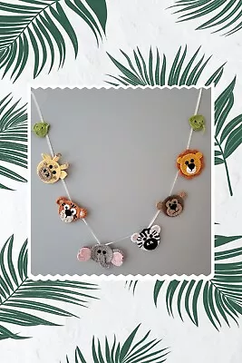£12.50 • Buy Safari Animal Jungle Lion Bunting Garland Crochet Handmade Decor Gift Nursery