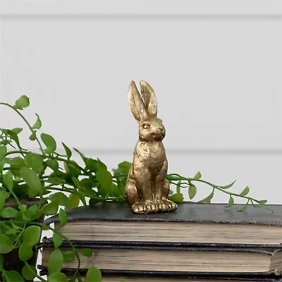 New Easter SMALL GOLD BUNNY FIGURINE Rabbit Statue Figure 5  • $9.95