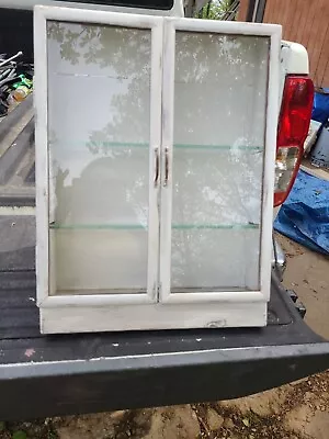 Antique General Store Countertop Glass Wood Display Cabinet Case • $149