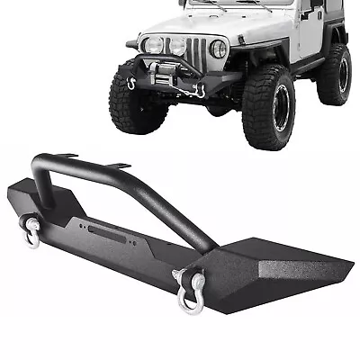 Front Bumper W/ Winch Plate D-Rings Rock Crawler For Jeep Wrangler 87-06 TJ YJ • $132.15