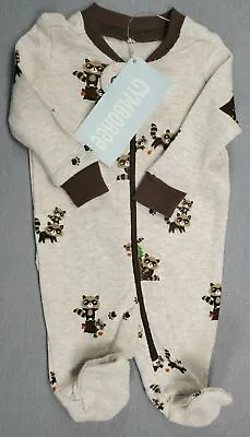 New Baby Boy Gymboree Preemie To 5Lbs Raccoon Buddies Footed Outfit • $49.99